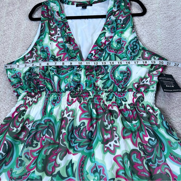 NWT Boston Proper Palma De Scrolls Ruffle Tiered Floral Green Maxi Dress XL - Picture 9 of 14
